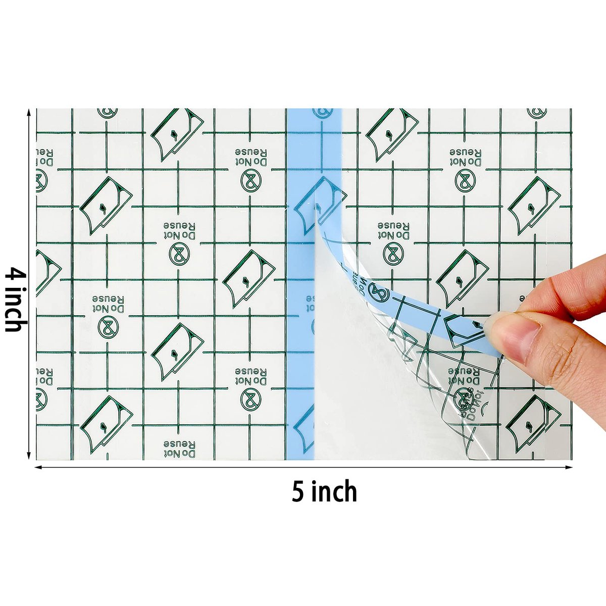 BBTO 50 Stück Transparente, klare, dehnbare, wasserdichte Wundauflagen – Große selbstklebende Folienpflaster (10 x 15 cm)