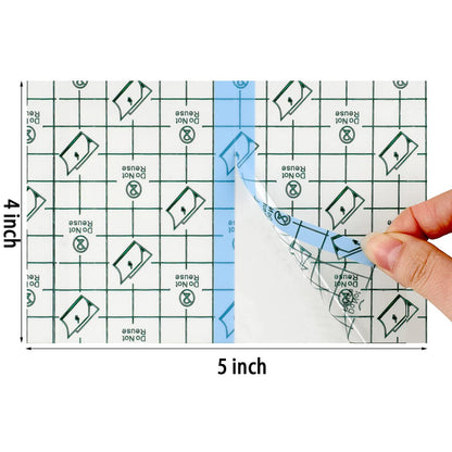 BBTO 50 Stück Transparente, klare, dehnbare, wasserdichte Wundauflagen – Große selbstklebende Folienpflaster (10 x 15 cm)