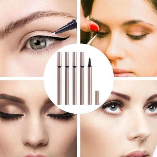 5er Set Nachfüllbarer Eyeliner-Stift, Gold, leerer Eyeliner-Tube zum Selbermachen, DIY-Eyeliner, wiederverwendbarer Eyeliner-Pen, 13x1 cm, Kunststoff