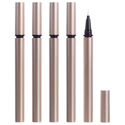 5er Set Nachfüllbarer Eyeliner-Stift, Gold, leerer Eyeliner-Tube zum Selbermachen, DIY-Eyeliner, wiederverwendbarer Eyeliner-Pen, 13x1 cm, Kunststoff