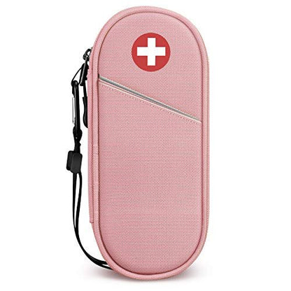 SITHON EpiPen Medizinisches Aufbewahrungsetui Isoliert, Reise-Medikamenten-Organizer-Tasche für 2 EpiPens, Asthma-Inhalator, Antihistaminikum, Auvi-Q, Allergie-Medikamente, Rosa