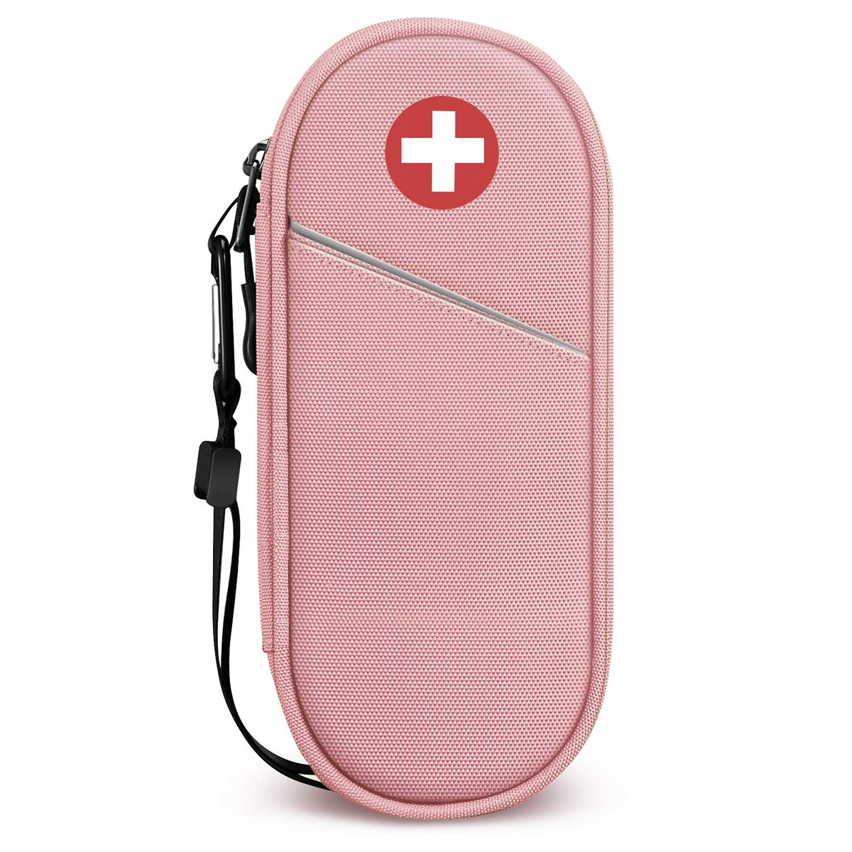 SITHON EpiPen Medizinisches Aufbewahrungsetui Isoliert, Reise-Medikamenten-Organizer-Tasche für 2 EpiPens, Asthma-Inhalator, Antihistaminikum, Auvi-Q, Allergie-Medikamente, Rosa