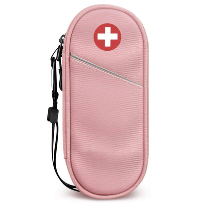 SITHON EpiPen Medizinisches Aufbewahrungsetui Isoliert, Reise-Medikamenten-Organizer-Tasche für 2 EpiPens, Asthma-Inhalator, Antihistaminikum, Auvi-Q, Allergie-Medikamente, Rosa