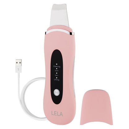 Spa Sciences LELA 4-in-1 Gesichtsspatel – Tiefenreinigung, Porenextraktion, Seruminfusion, Anti-Aging & Contouring – Edelstahl, Rosa