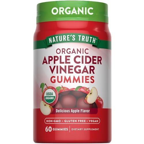 Nature's Truth Bio Apfelessig Gummibärchen | 60 Stück | Vegan, Glutenfrei & Nicht-GMO | USDA Bio | Apfelgeschmack