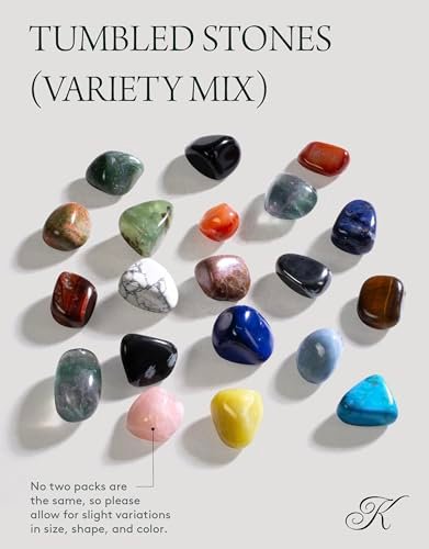 KALIFANO Bulk Tumbled Stones – Über 1.000 Karat gemischte polierte Heilsteine & Kristalle für Reiki, Basteln, Kinder & Dekoration (inkl. Rosenquarz, Howlith Türkis, Fluorit, Unakit, Lapislazuli)