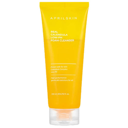 APRILSKIN Calendula Low pH Gel Cleanser – Vegan, tierversuchsfrei, sanfte Tiefenreinigung mit Mikro-Mizellenblasen, 200 ml