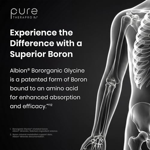 Bio Boron, 10mg/Kapsel, Bororganischer Glycin-Boron-Komplex für Männer & Frauen, veganes Mineralstoffpräparat für Knochen, Herz-Kreislauf-Funktion & Immununterstützung, 90 vegetarische Kapseln