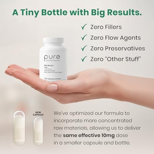 Bio Boron, 10mg/Kapsel, Bororganischer Glycin-Boron-Komplex für Männer & Frauen, veganes Mineralstoffpräparat für Knochen, Herz-Kreislauf-Funktion & Immununterstützung, 90 vegetarische Kapseln
