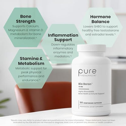 Bio Boron, 10mg/Kapsel, Bororganischer Glycin-Boron-Komplex für Männer & Frauen, veganes Mineralstoffpräparat für Knochen, Herz-Kreislauf-Funktion & Immununterstützung, 90 vegetarische Kapseln
