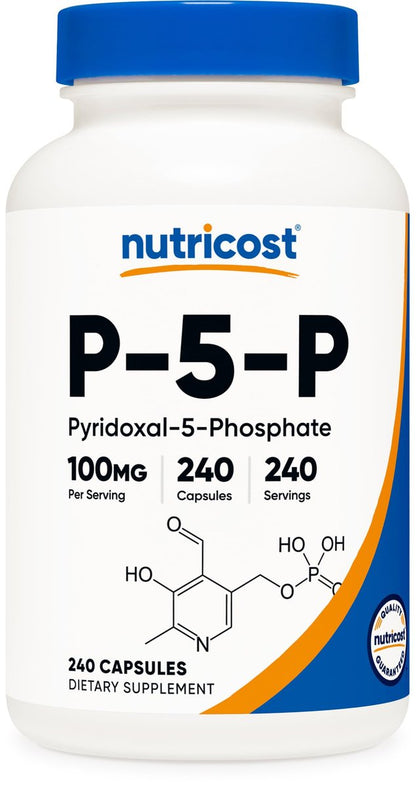 Nutricost P5P Vitamin B6 Supplement 100mg, 240 Kapseln (Pyridoxal-5-Phosphat) - Vegetarierfreundlich, Nicht-GVO, Glutenfrei