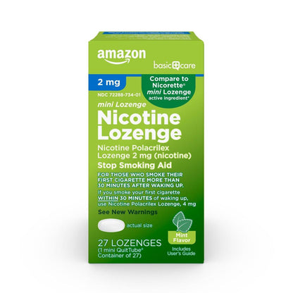 Basic Care Mini Nikotin-Polacrilex Lutschtablette 2 mg, Minzgeschmack, Raucherentwöhnungshilfe, 27 Stück