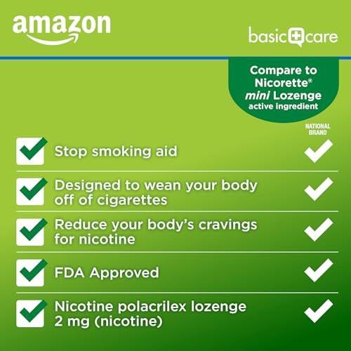 Basic Care Mini Nikotin-Polacrilex Lutschtablette 2 mg, Minzgeschmack, Raucherentwöhnungshilfe, 27 Stück