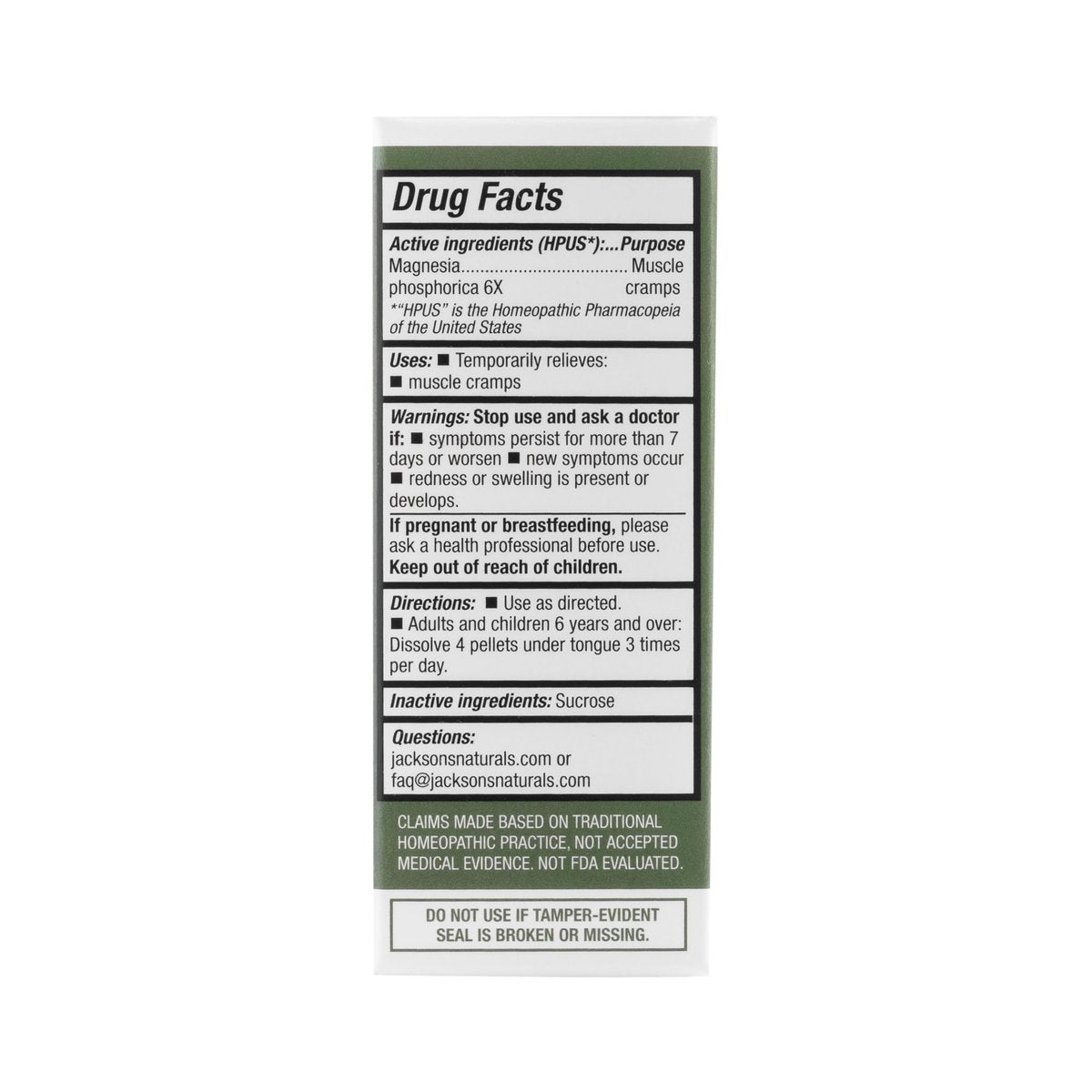 Jackson's #8 Zellsalz Mag Phos 6X (500 Pellets) – Vegane & Laktosefreie Schuessler Gewebesalze Magnesia Phosphorica 6X (Hergestellt in den USA)