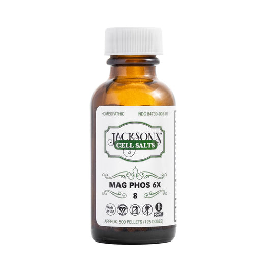 Jackson's #8 Zellsalz Mag Phos 6X (500 Pellets) – Vegane & Laktosefreie Schuessler Gewebesalze Magnesia Phosphorica 6X (Hergestellt in den USA)