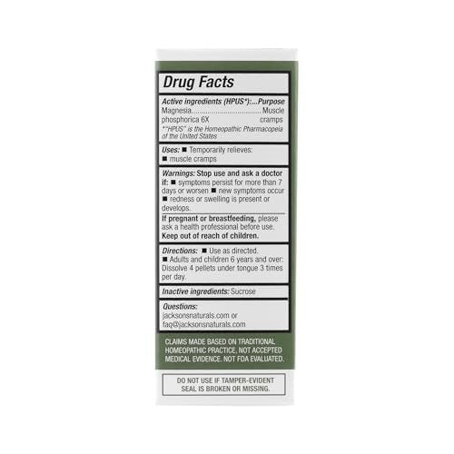 Jackson's #8 Zellsalz Mag Phos 6X (500 Pellets) – Vegane & Laktosefreie Schuessler Gewebesalze Magnesia Phosphorica 6X (Hergestellt in den USA)