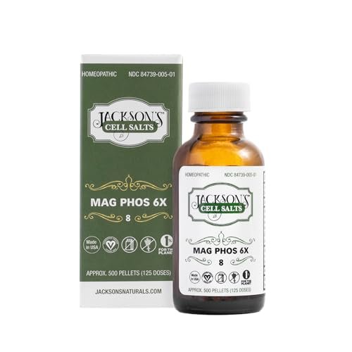 Jackson's #8 Zellsalz Mag Phos 6X (500 Pellets) – Vegane & Laktosefreie Schuessler Gewebesalze Magnesia Phosphorica 6X (Hergestellt in den USA)