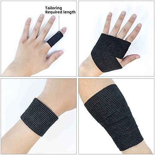 24er Pack 2" x 5 Yards CARBOU Selbstklebende Bandagen Sportwickel, Athletische Elastische Kohäsionsbandage für Sport, Verletzungen, Behandlungen und Genesung, Erste-Hilfe-Veterinärwickel für Katzen, Hunde - Schwarz