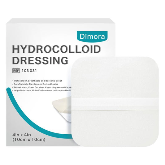 Dimora Hydrokolloid Wundverband, 10 Stück ultradünn 10x10 cm großes Pflaster mit Selbstklebung, schnelle Heilung bei Dekubitus, Verbrennungen, Blasen, Akne-Pflege, steril und wasserdicht