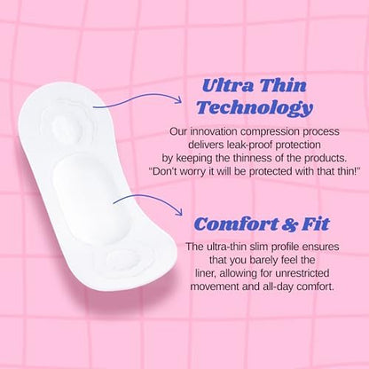 Livlit Ultra Dünne Slipeinlagen, 100% zertifizierte Bio-Baumwolle aus Texas, leichte Saugfähigkeit, chlorfrei, unparfümiert, hypoallergen (40 Stück)