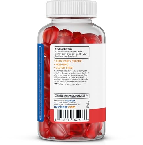 Nutricost Apfelessig Gummies 500mg, 120 Stück, Apfelgeschmack - Glutenfrei, Nicht-GVO, Ohne Maissirup