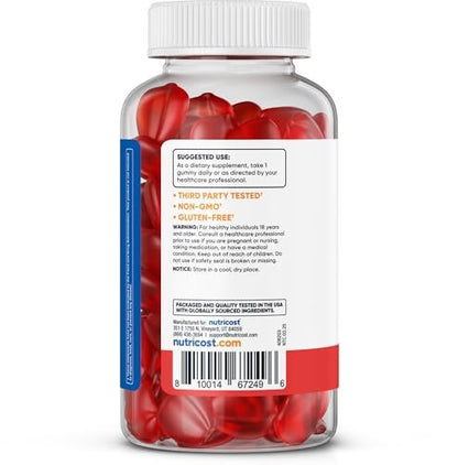 Nutricost Apfelessig Gummies 500mg, 120 Stück, Apfelgeschmack - Glutenfrei, Nicht-GVO, Ohne Maissirup