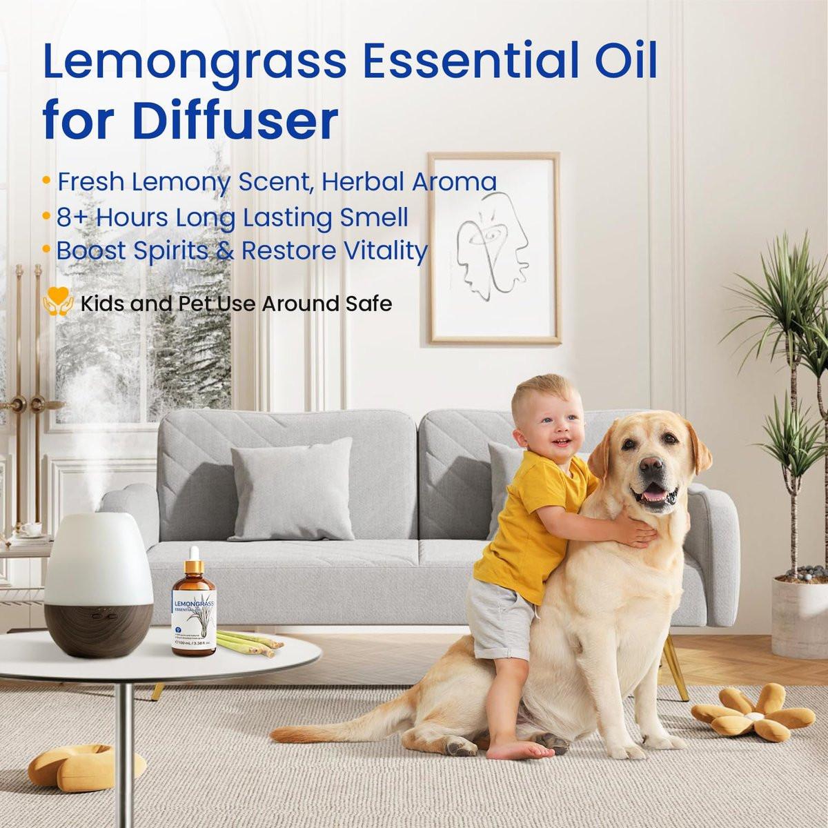 HIQILI Lemongrass Ätherisches Öl, 100% rein natürlich unverdünnt, Premium-Öl - 100 ml