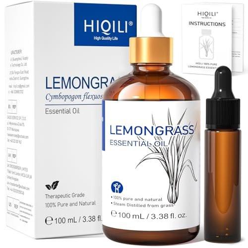 HIQILI Lemongrass Ätherisches Öl, 100% rein natürlich unverdünnt, Premium-Öl - 100 ml