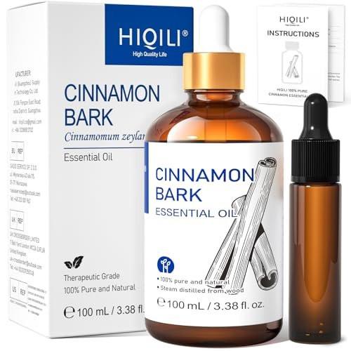 HIQILI Zimt ätherisches Öl 100% rein natürlich – 100 ml für Diffuser, Aromatherapie, Garten & Küche – Indoor & Outdoor