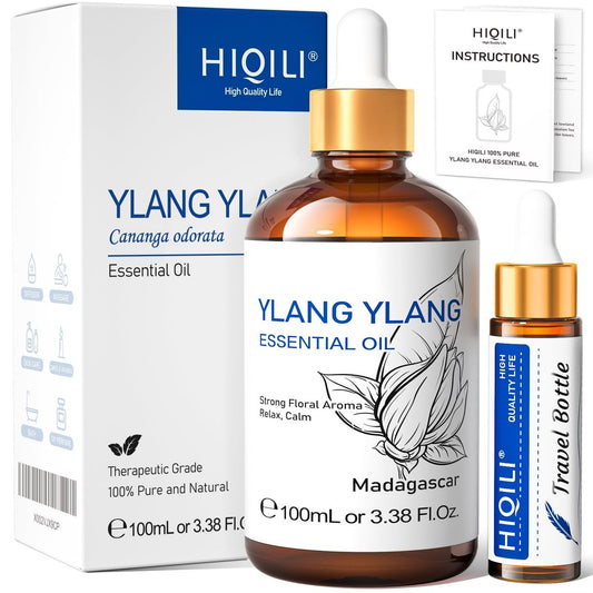 HIQILI Ylang-Ylang ätherisches Öl, langanhaltender Duft für Diffuser, Parfüms, Aromatherapie, DIY - 100 ml