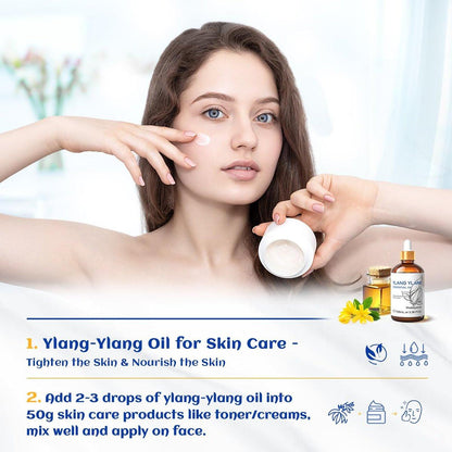HIQILI Ylang-Ylang ätherisches Öl, langanhaltender Duft für Diffuser, Parfüms, Aromatherapie, DIY - 100 ml