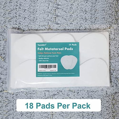 18er-Pack Ballenpolster – Metatarsal Pads zur Schmerzlinderung im Vorfuß, 1/4 Zoll dicke Filz-Fußpolster für Frauen und Männer bei Plantarfasziitis und Neurom