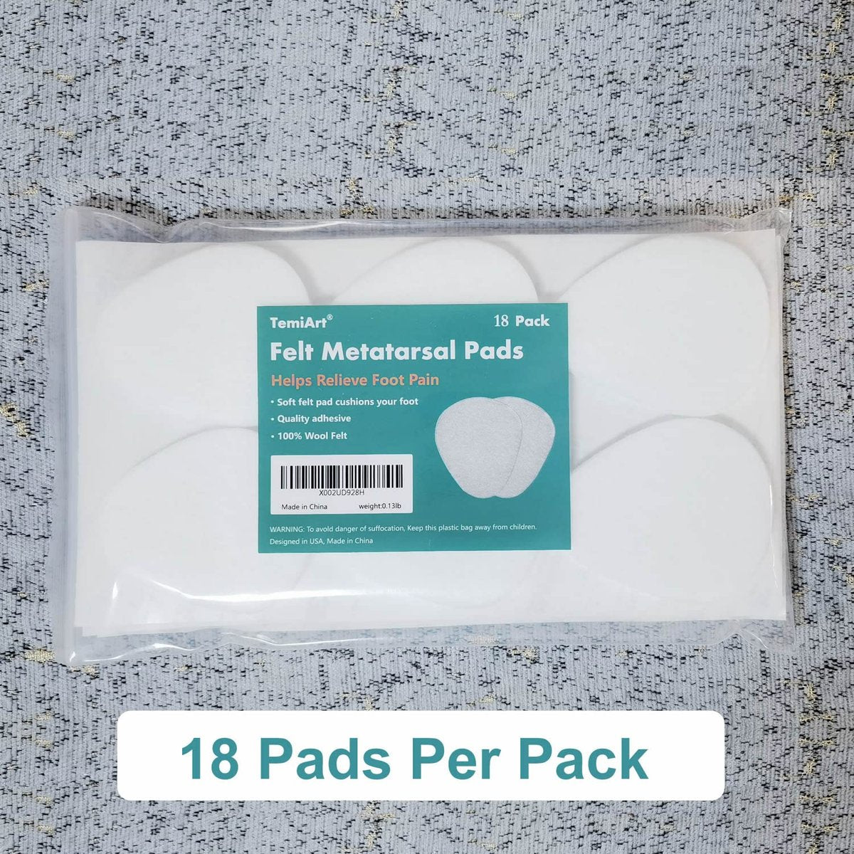 18er-Pack Ballenpolster – Metatarsal Pads zur Schmerzlinderung im Vorfuß, 1/4 Zoll dicke Filz-Fußpolster für Frauen und Männer bei Plantarfasziitis und Neurom