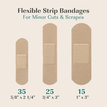 FEBU Eco-Friendly Bamboo-Faser Pflaster | PFAS-freie, flexible Stoffpflaster | Hypoallergene Wundversorgung | 75 Stück bunt gemischt
