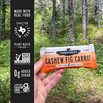Thunderbird Real Food Energy Bars – Cashew Feige Karotte, 1,7 oz, Frucht- & Nuss-Riegel, ohne Zuckerzusatz, glutenfrei, 12er-Pack