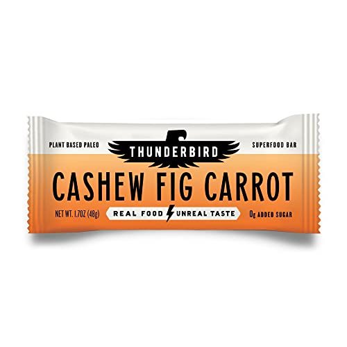 Thunderbird Real Food Energy Bars – Cashew Feige Karotte, 1,7 oz, Frucht- & Nuss-Riegel, ohne Zuckerzusatz, glutenfrei, 12er-Pack