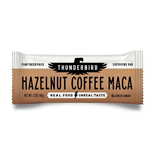 Thunderbird Bars Energie-Snack – Haselnuss Kaffee Maca, 12er-Pack (1,7 oz Riegel), glutenfrei, vegan, paleo, ohne Zuckerzusatz