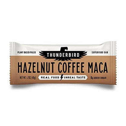 Thunderbird Bars Energie-Snack – Haselnuss Kaffee Maca, 12er-Pack (1,7 oz Riegel), glutenfrei, vegan, paleo, ohne Zuckerzusatz