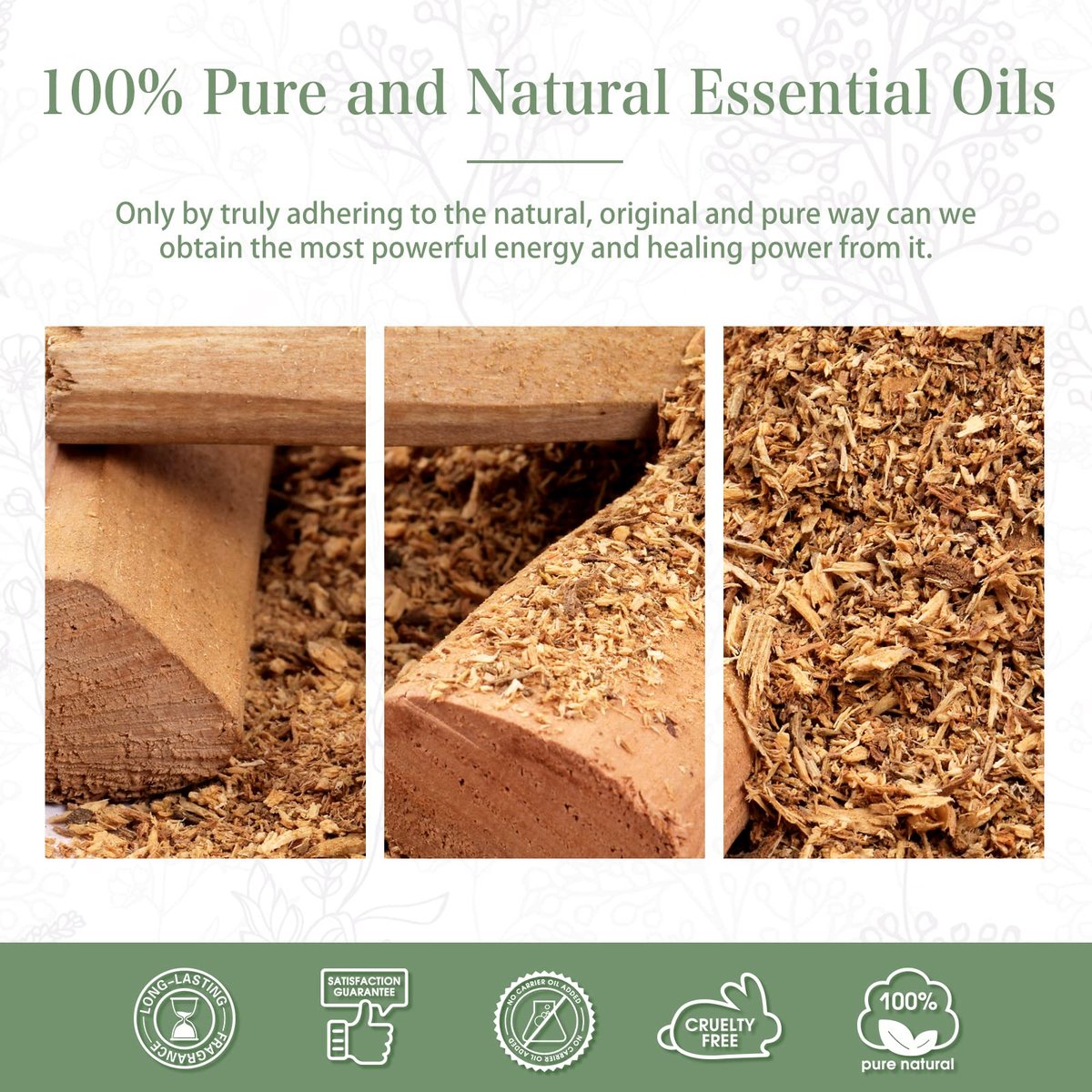 PHATOIL 100 ml Sandelholz Ätherisches Öl, Reines Aromatherapie Öl für Diffuser, Luftbefeuchter, Duftöl für Seifen- und Kerzenherstellung, Große 3,38 fl.oz Flasche