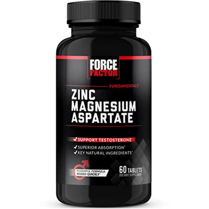 Force Factor Zink-Magnesium-Aspartat – Nahrungsergänzungsmittel für Muskelregeneration, Leistung, besseren Schlaf & Immunsystem, 60 Tabletten
