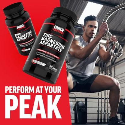 Force Factor Zink-Magnesium-Aspartat – Nahrungsergänzungsmittel für Muskelregeneration, Leistung, besseren Schlaf & Immunsystem, 60 Tabletten