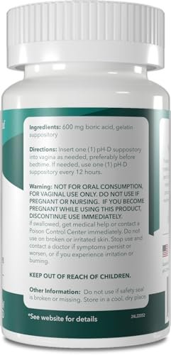pH-D Feminine Health Support - Borsäure-Starterpaket: 12 Vaginalzäpfchen + 3 Applikatoren