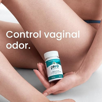 pH-D Feminine Health Support - Borsäure-Starterpaket: 12 Vaginalzäpfchen + 3 Applikatoren
