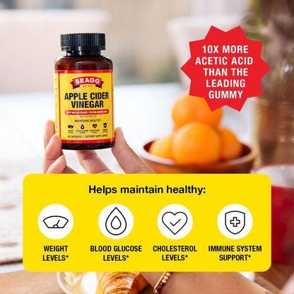 Bragg Bio-Apfelessig Kapseln mit Vitamin D und Zink - 90 Kapseln - Unterstützt das Immunsystem