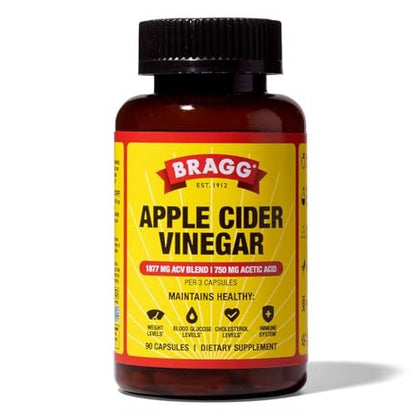 Bragg Bio-Apfelessig Kapseln mit Vitamin D und Zink - 90 Kapseln - Unterstützt das Immunsystem