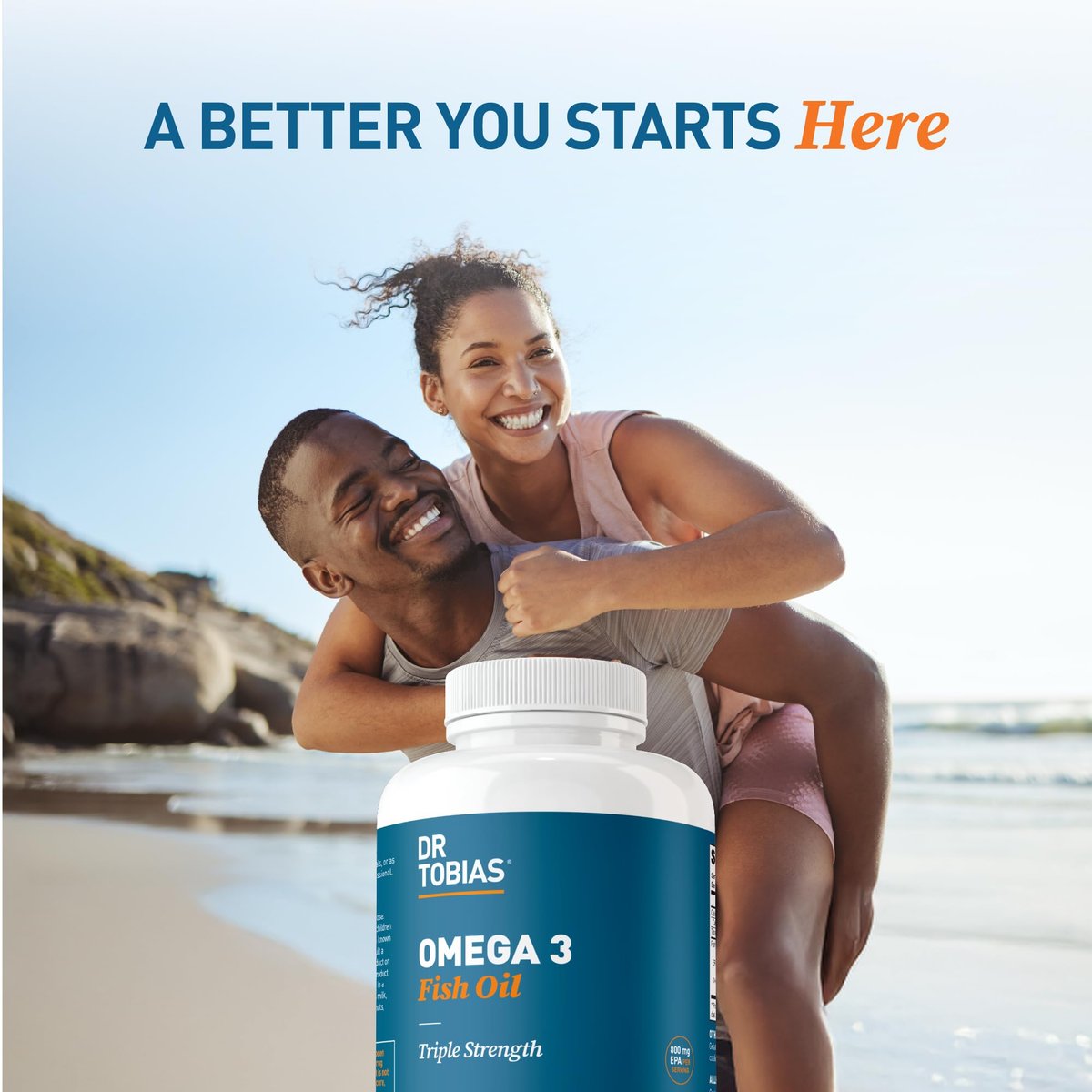 Dr. Tobias Omega 3 Fischöl 2000mg Dreifachstärke mit 800mg EPA und 600mg DHA pro Portion | Omega-3 Kapseln für Herz, Gehirn und Immunsystem – 90 Weichkapseln (45 Portionen)