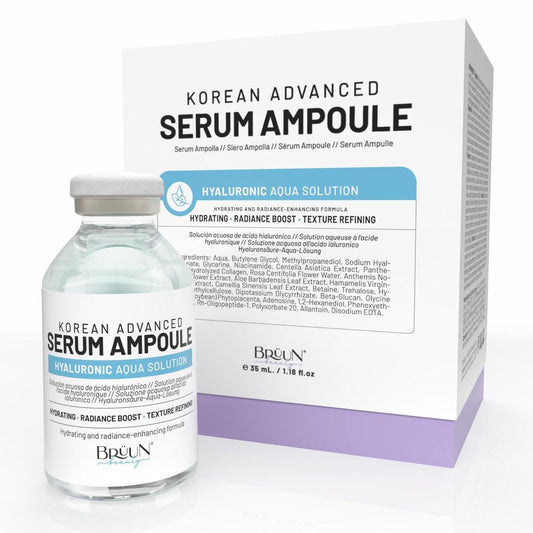 BRÜUN HY - Control Hyaluronic Aqua Solution Ampulle - Koreanischer Serum-Booster für das Gesicht, 1,18 fl.oz