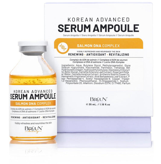 BRÜUN SD - Control Salmon DNA Ampulle - Mikronadel Koreanisches Serum Booster für Gesicht und Körper zur Verwendung mit und ohne Dermapen Microneedling Hautpflegeserum 1,18 fl.oz