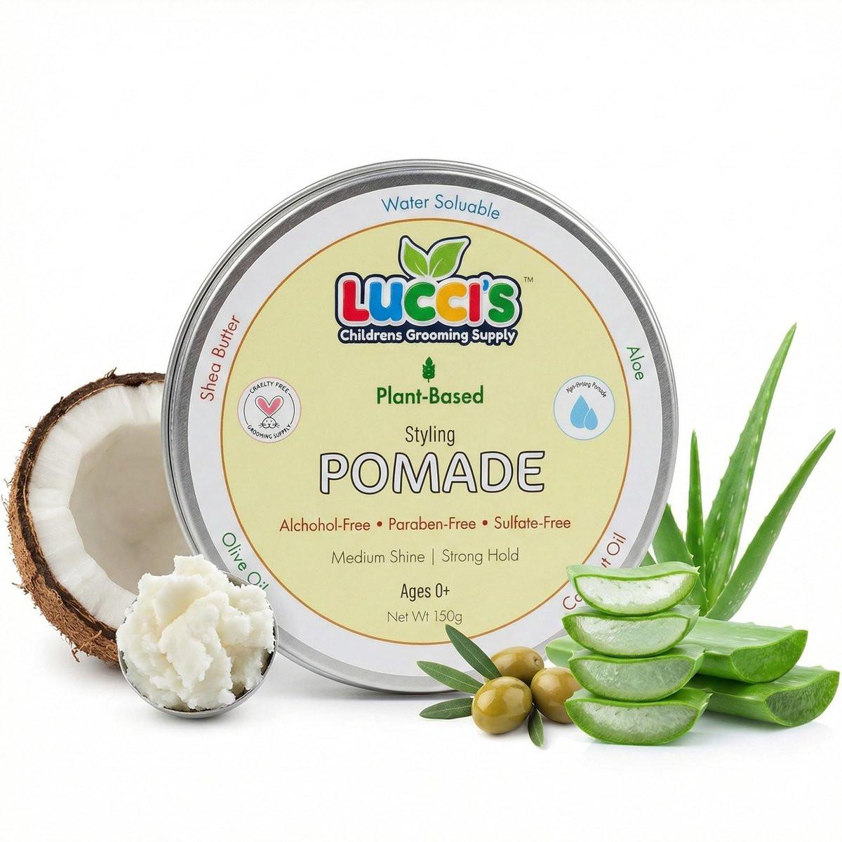 LUCCI’S CHILDRENS GROOMING SUPPLY Baby Haargel – 150 ml pflanzliche Styling Pomade für Babys – ohne Parabene oder Sulfate – mittlerer Glanz und starker Halt