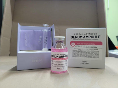 BRÜUN HS - Kontroll-Haar- und Kopfhaut-Ampullen-Serum – Koreanischer Serum-Booster für das Haarwachstum ohne Dermapen, 1,18 fl.oz